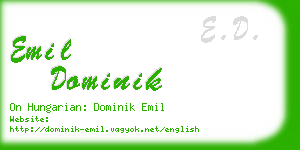 emil dominik business card